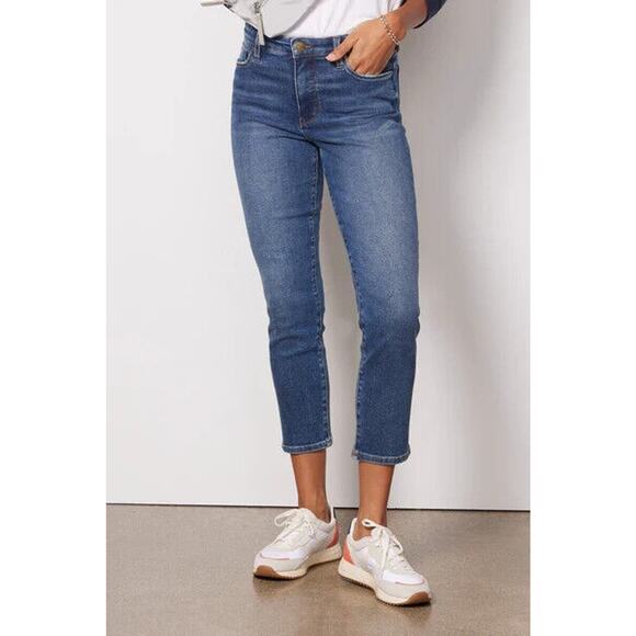 Evereve The Ever Straight Leg Cropped Denim Jeans in Composed Blue Size 26 NEW - Picture 1 of 13